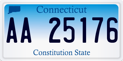 CT license plate AA25176