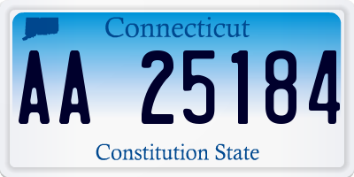 CT license plate AA25184