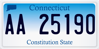 CT license plate AA25190