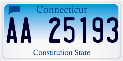 CT license plate AA25193