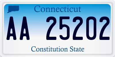 CT license plate AA25202