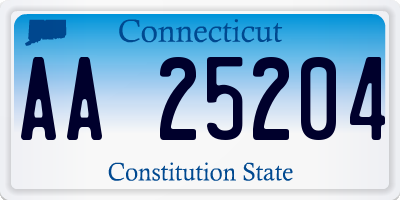 CT license plate AA25204