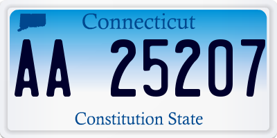 CT license plate AA25207