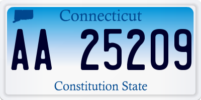 CT license plate AA25209