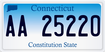 CT license plate AA25220