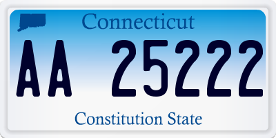 CT license plate AA25222