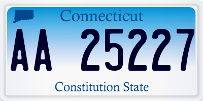 CT license plate AA25227