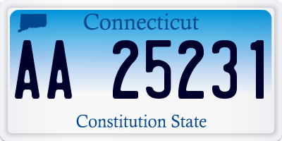 CT license plate AA25231