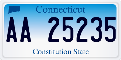 CT license plate AA25235