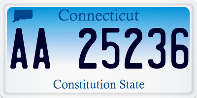 CT license plate AA25236