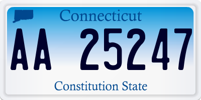 CT license plate AA25247