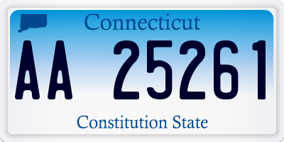 CT license plate AA25261