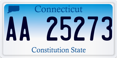 CT license plate AA25273