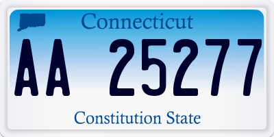 CT license plate AA25277