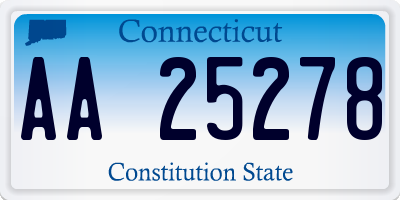 CT license plate AA25278