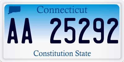 CT license plate AA25292