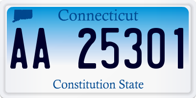 CT license plate AA25301