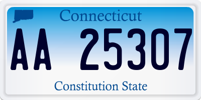 CT license plate AA25307