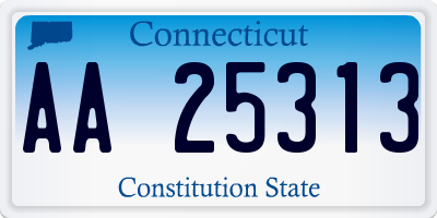 CT license plate AA25313