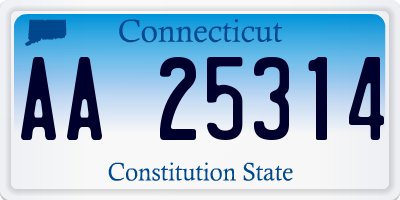 CT license plate AA25314