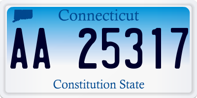 CT license plate AA25317