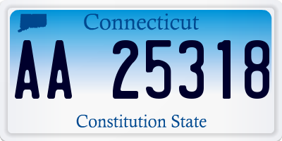 CT license plate AA25318