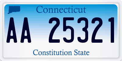 CT license plate AA25321