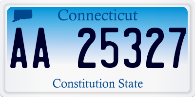 CT license plate AA25327