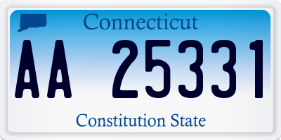 CT license plate AA25331