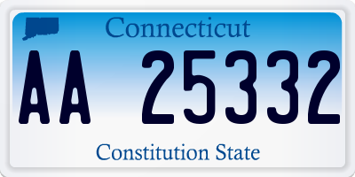 CT license plate AA25332