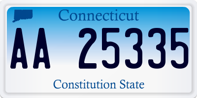 CT license plate AA25335