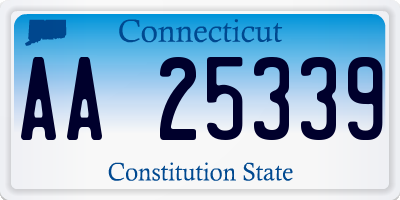 CT license plate AA25339