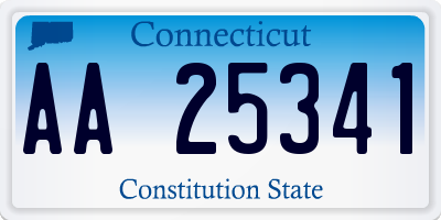 CT license plate AA25341