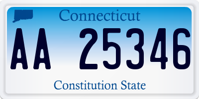 CT license plate AA25346