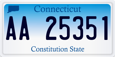 CT license plate AA25351