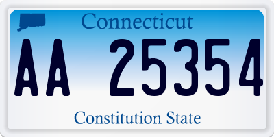 CT license plate AA25354