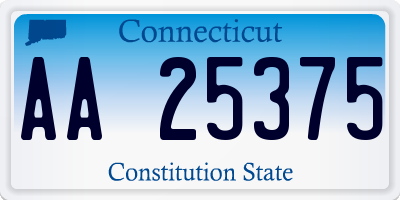 CT license plate AA25375