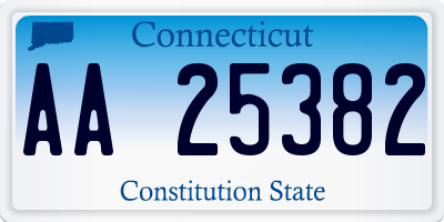 CT license plate AA25382