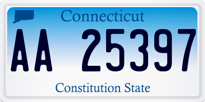 CT license plate AA25397