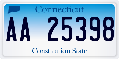 CT license plate AA25398