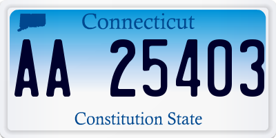 CT license plate AA25403