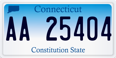 CT license plate AA25404