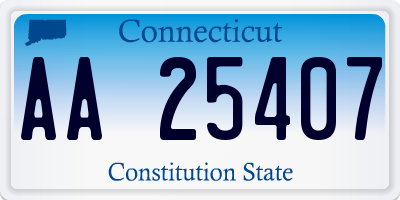 CT license plate AA25407