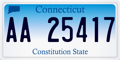 CT license plate AA25417