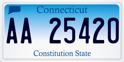 CT license plate AA25420