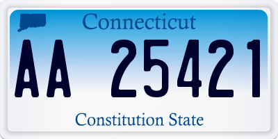 CT license plate AA25421