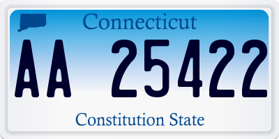 CT license plate AA25422