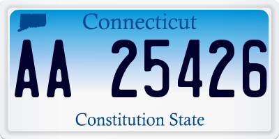 CT license plate AA25426