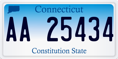 CT license plate AA25434