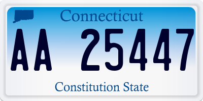 CT license plate AA25447